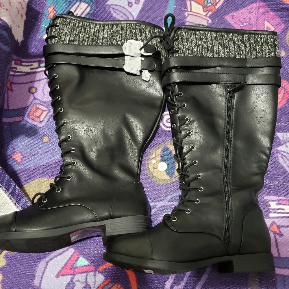 Torrid wide calf lace up Combat boot